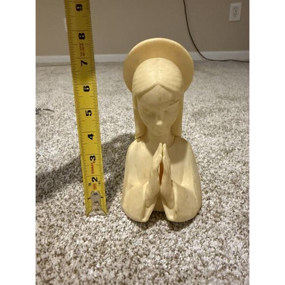 Vintage Celluloid Virgin Mary Madonna Halo Praying Bust 1950s Christian Italy - Picture 7 of 7